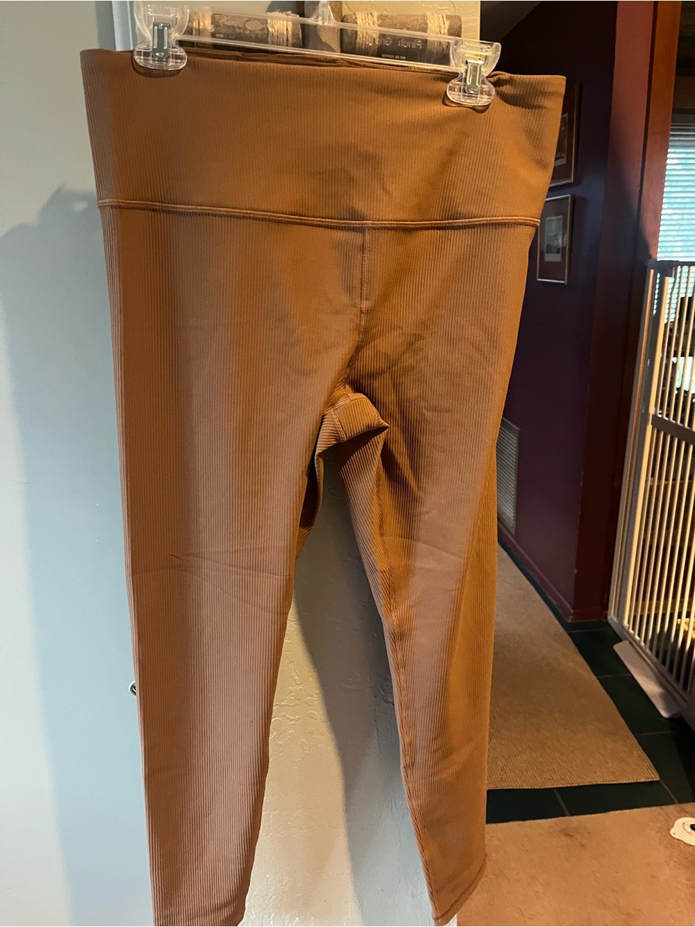 Athleta women’s XL Ribbed High-Waist Leggings in Brown